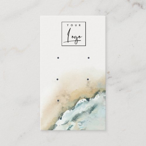 Coastal Sea Waves Sand Beach 3 Earring Display Business Card