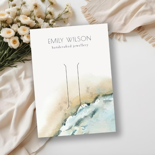 Coastal Sea Waves Sand Beach Hair Clip Display Business Card (Creator Uploaded)