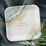 Coastal Sea Waves Sand Beach Nautical Baby Shower Paper Plates<br><div class="desc">For any further customisation or any other matching items,  please feel free to contact me at yellowfebstudio@gmail.com</div>
