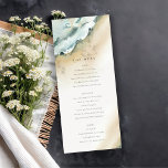 Coastal Sea Waves Sand Beach Wedding Menu Card<br><div class="desc">For any further customisation or any other matching items,  please feel free to contact me at yellowfebstudio@gmail.com</div>