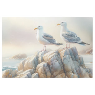 Coastal Seagulls Watercolor Seascape Gallery Wrap