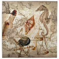 Coastal seahorse seashell Nautical Map