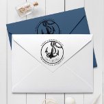 Coastal Seas and Greetings Return Address Rubber Stamp<br><div class="desc">Charming return address rubber stamp features your family name and address in classic type with the words Seas and Greetings handwritten lettering. Words can be changed to Save The Date or whatever you like. Your self addressed information encircles a bold anchor design. Perfect for home, business and weddings. To order...</div>