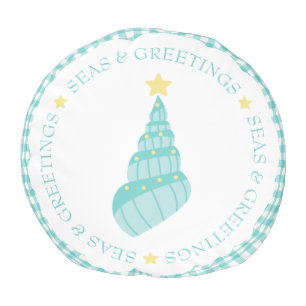 Coastal Seas and Greetings Shell Tree Pouf