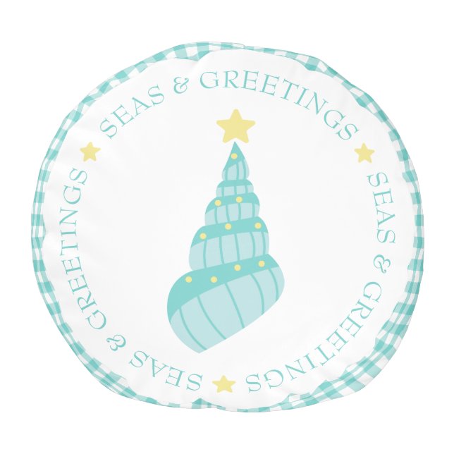 Coastal Seas and Greetings Shell Tree Pouf (Top)