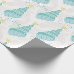 Coastal Seas and Greetings Shell Tree Wrapping Paper