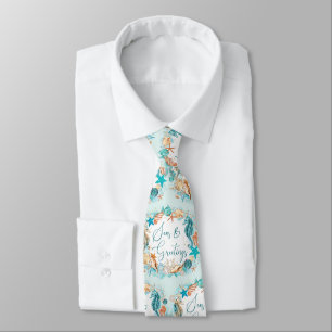 Coastal SEAS & GREETINGS Seahorse Shells Neck Tie