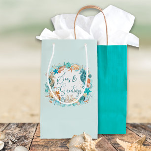Coastal SEAS & GREETINGS Seahorse Shells Small Gift Bag