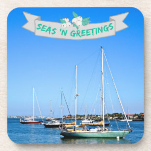Coastal Seas n Greetings Sailboats on the Bay Beverage Coaster
