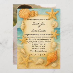 Coastal Seascape Photo Wedding Invitation