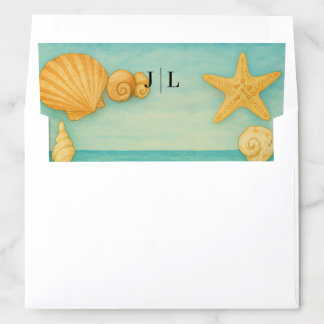 Coastal Seascape Wedding Envelope Liner