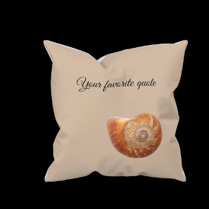 Coastal seashell autumn fall sea animal snail throw pillow