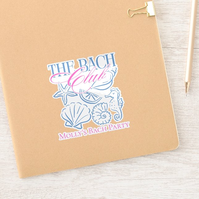 Coastal Seashell Bachelorette Sticker (Notebook)