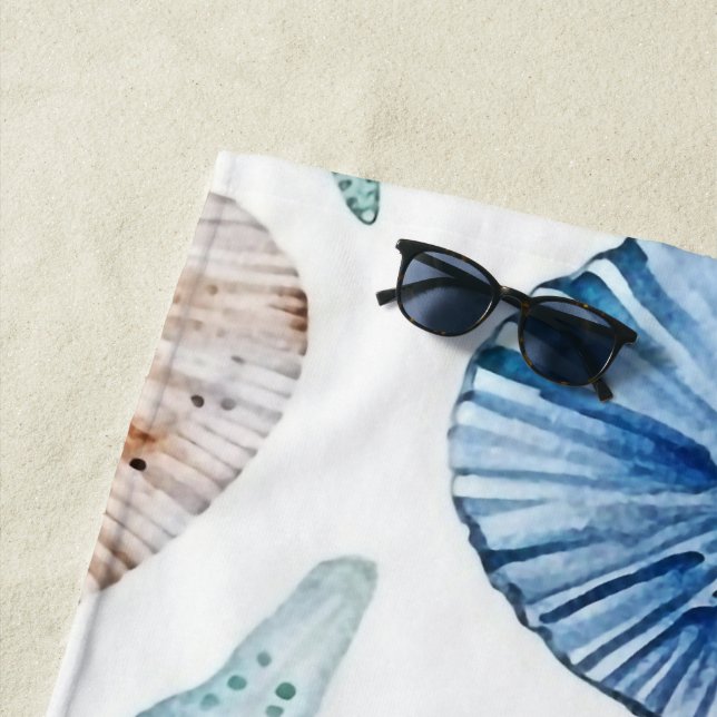 Coastal Seashell Beach Towel (In Situ)