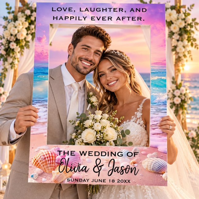 Coastal Seashell Beach Wedding Selfie Frame (Creator Uploaded)