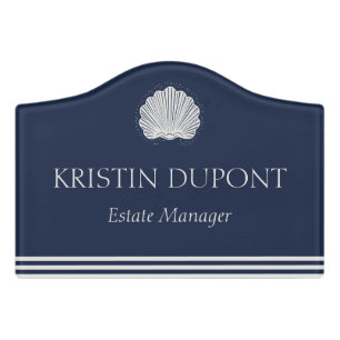 Coastal Seashell Brand Logo Name Door Sign
