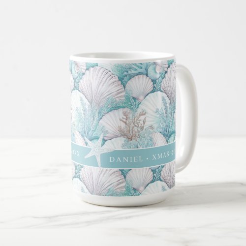 Coastal Seashell  Coral Pattern3 ID1009 Coffee Mug