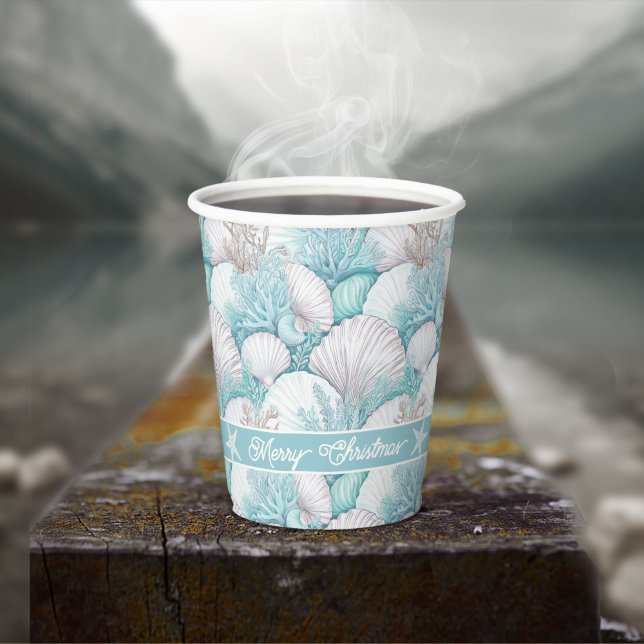 Coastal Seashell & Coral Pattern#3 ID1009 Paper Cups (Creator Uploaded)