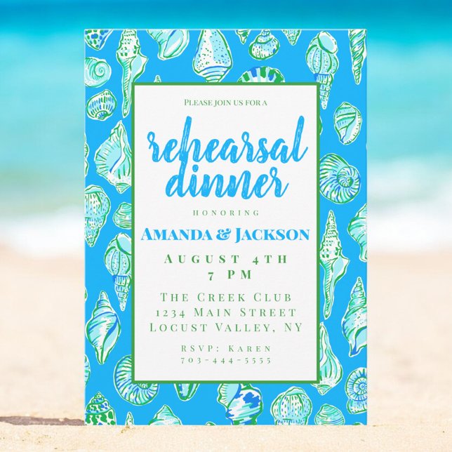 Coastal Seashell Elegant Seaside Invitation (Creator Uploaded)