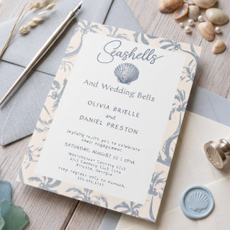 Coastal Seashell Engagement Party Invitation