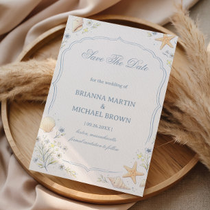 Coastal Seashell Floral Announcement