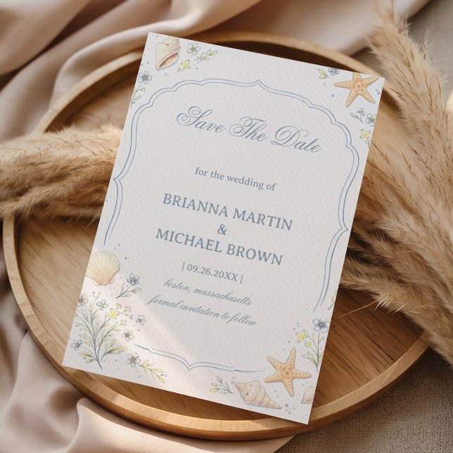 Coastal Seashell Floral Announcement (Creator Uploaded)