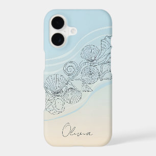 Coastal Seashell Line Art iPhone 17 Case