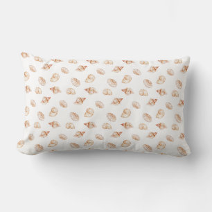 Coastal Seashell Oceanside Beach Nautical Lumbar Pillow