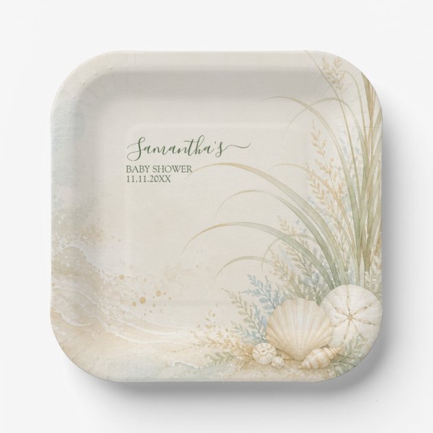 Coastal Seashell Paper Plates