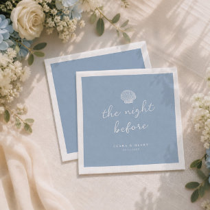 Coastal Seashell The Night Before Rehearsal Dinner Napkins
