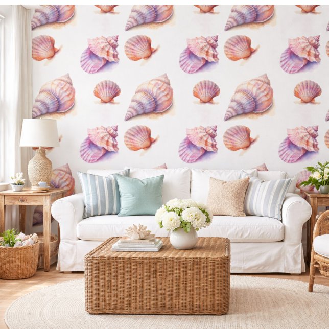 Coastal Seashell Wallpaper Pattern Beach House  (Creator Uploaded)