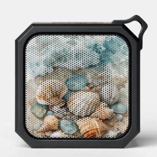 Coastal Seashell Watercolor Driftwood Scene Bluetooth Speaker
