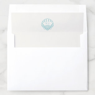 Coastal Seashell Wedding  Envelope Liner