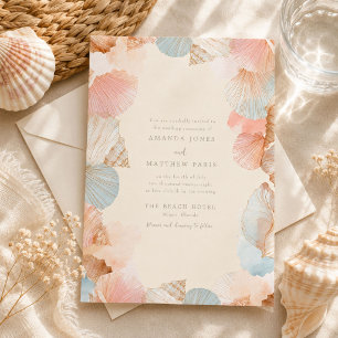Coastal Seashell Wedding Invitation
