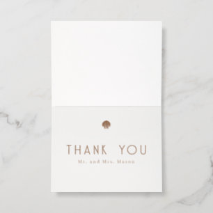 Coastal Seashell Wedding Letterpress Thank You Card