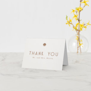 Coastal Seashell Wedding Letterpress Thank You Card