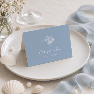 Coastal Seashell Wedding Place Cards