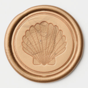 Coastal Seashell Wedding Wax Seal Sticker