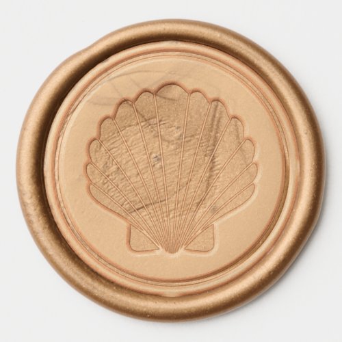 Coastal Seashell Wedding Wax Seal Sticker
