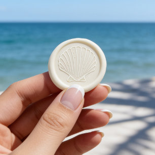 Coastal Seashell Wedding Wax Seal Sticker