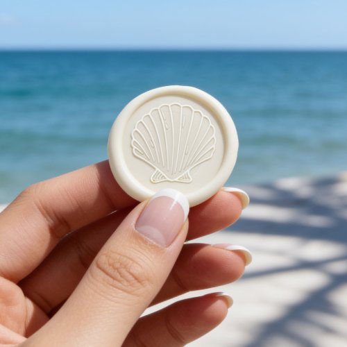 Coastal Seashell Wedding Wax Seal Sticker