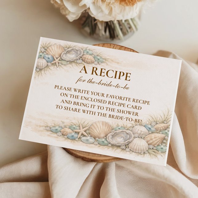 Coastal Seashell Wreath Bridal Shower Enclosure Card (Creator Uploaded)