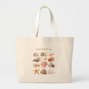 Coastal Seashells Aesthetic Large Tote Bag