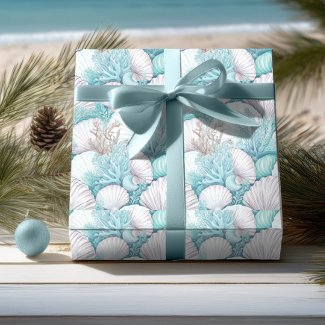 Coastal Seashells & Coral Pattern#3 ID1009