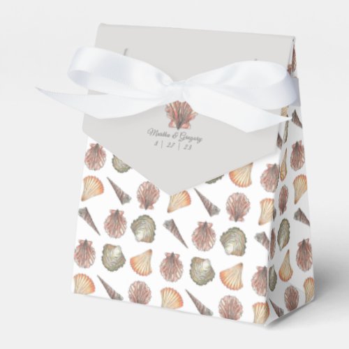 Coastal Seashells Watercolor Favor Box