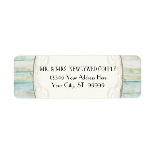 Coastal Seashore Wedding Driftwood Ocean Beach Label