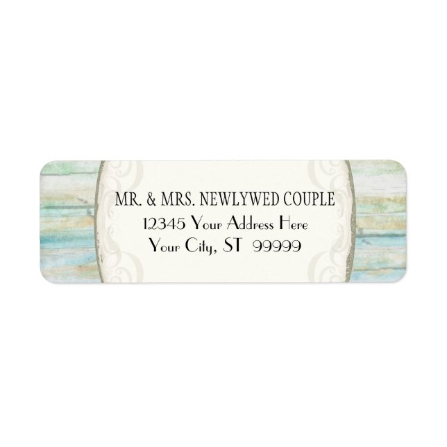 Coastal Seashore Wedding Driftwood Ocean Beach Label (Front)