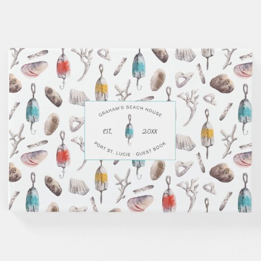 Coastal Seaside Beach House Guest Book Zazzle