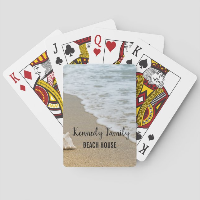 Coastal Seaside Beach House Holiday Guest Poker Cards (Back)