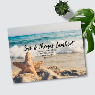 Coastal Seaside Change of Address Postcard   We Ha